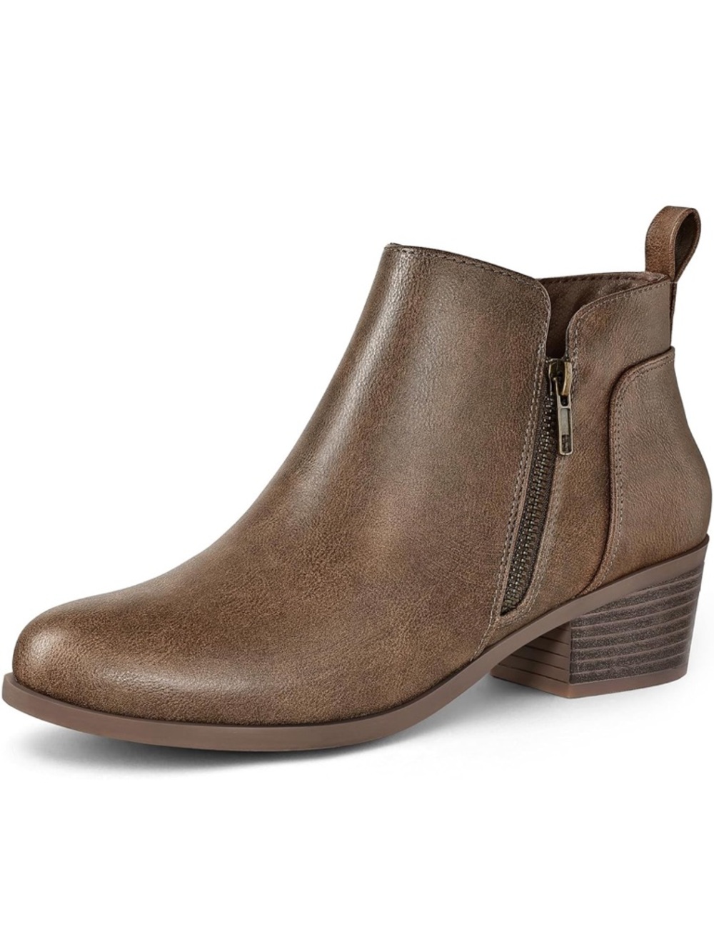 Women's Brown Side-Zip Ankle Booties